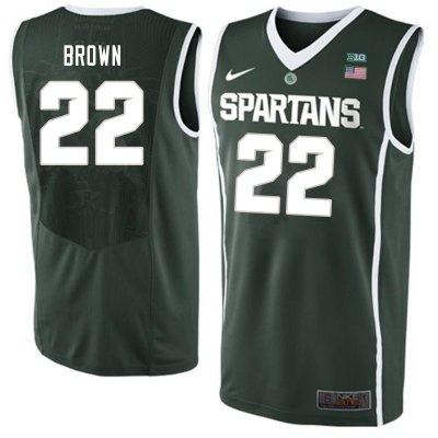 Men Michigan State Spartans NCAA #22 Gabe Brown Green Authentic Nike 2019-20 Stitched College Basketball Jersey CR32F78LH